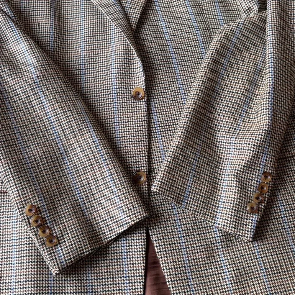 John W. Nordstrom Loro Piana Pure Cashmere Houndstooth Check Sport Coat 44 L